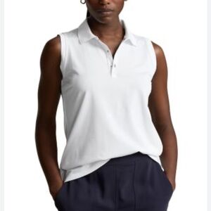 Karen Scott White Sleeveless Polo Shirt